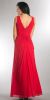 V-Neck Ruched Twist Knot Bust Long Bridesmaid Dress back in Red